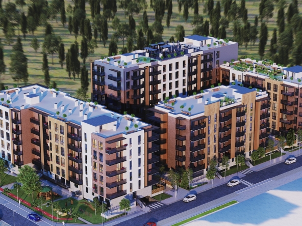 Продается квартира с 1 спальней в черном каркасе в Дигоми 20 1 bedroom black frame apartment for sale in Dighomi